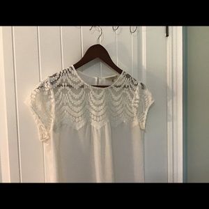 RW&Co Ivory Lace/Sheer Summer Blouse